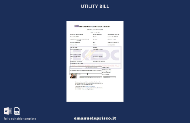 stile verificato Modello di bolletta della Nigeria Eko Electricity Distribution 